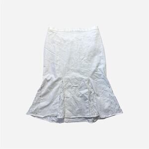 white maxi denim skirt with lace pleated details Y2K - size 3X from Milano